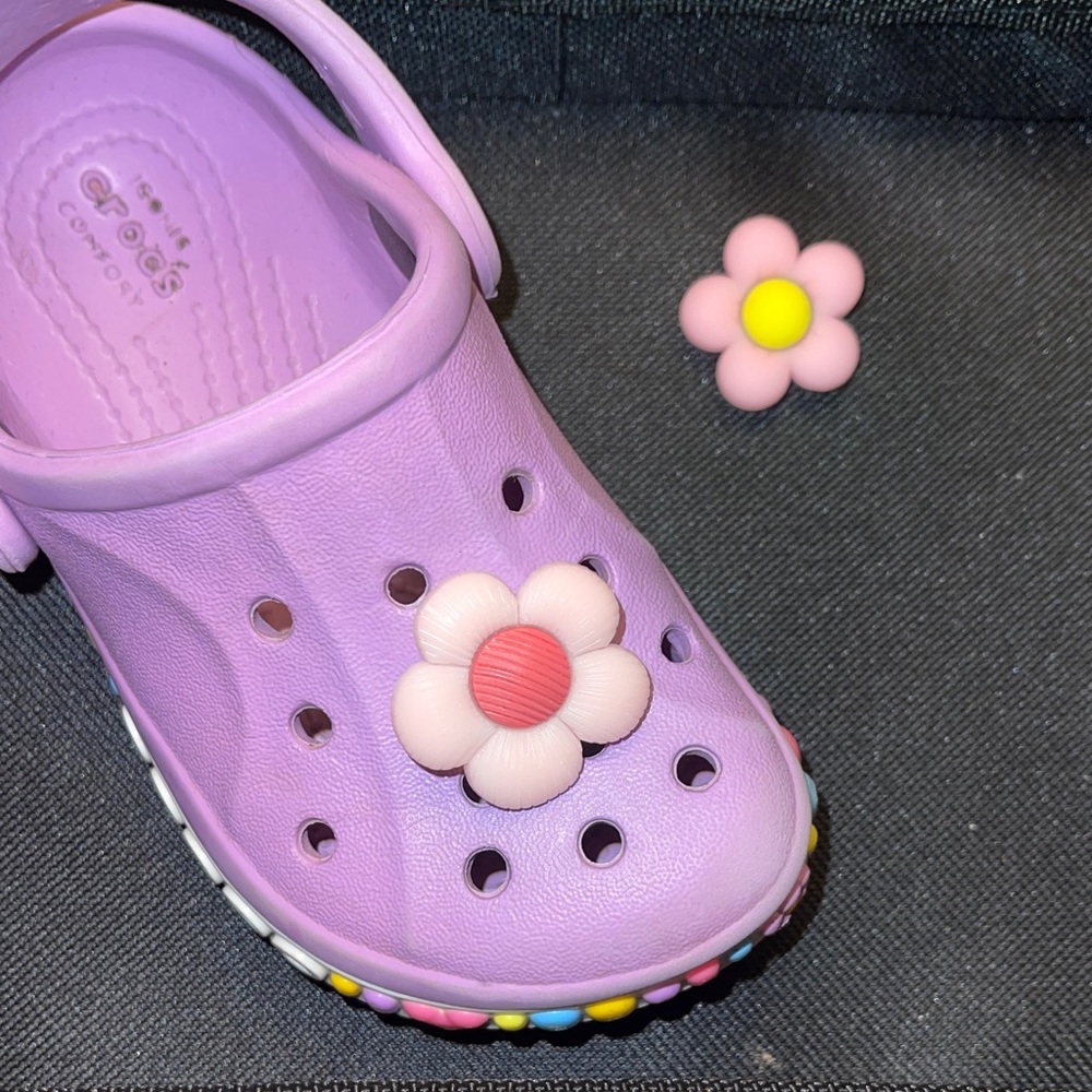 JIBBITZ CROC SHOE CHARMS! Shoe not included. 
Two Flower Charms.